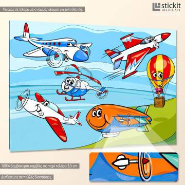 Kids canvas print Funny planes and aircraft 2