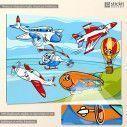  Funny planes and aircraft, παιδικός - βρεφικός πίνακας σε καμβά, κοντινό