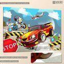 Πίνακας παιδικός σε καμβά Speeding car