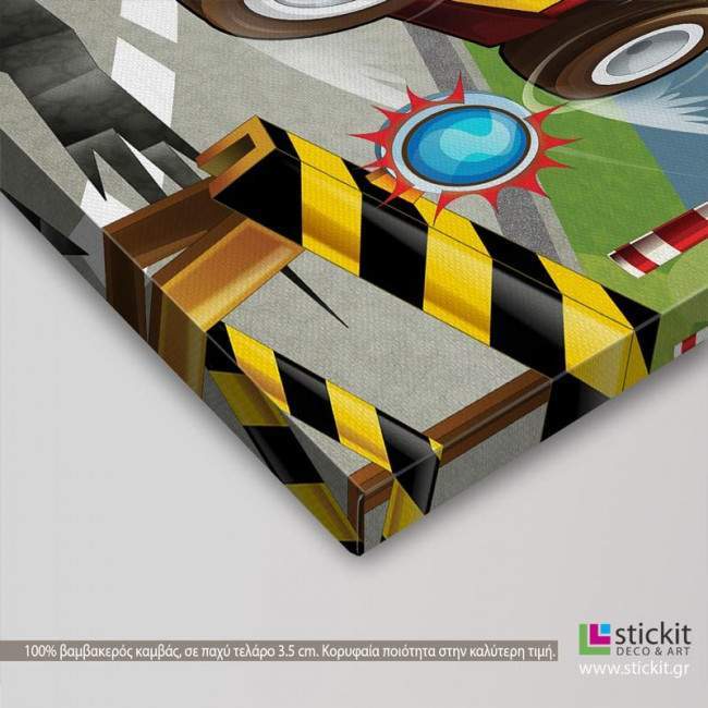 Kids canvas print Speeding car