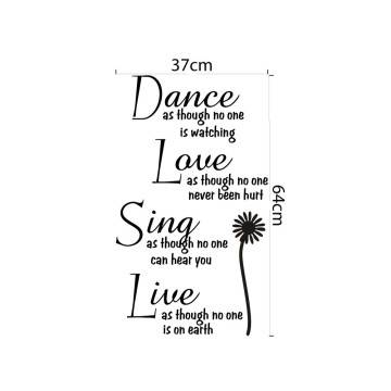 Wall stickers phrases. Dance as though 2