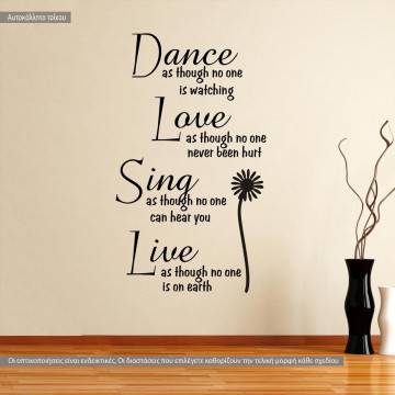 Wall stickers phrases. Dance as though