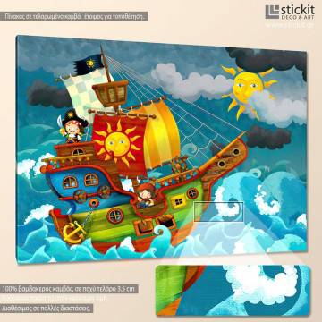 Kids canvas print Little pirates 2