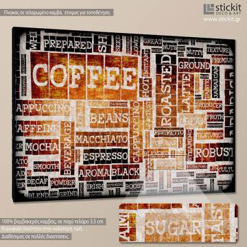 Πίνακας σε καμβά Coffee typography