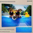 Canvas print Dog with glasses