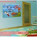Kids canvas print Funny planes and aircraft