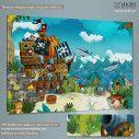 Kids canvas print Pirates on the wild island