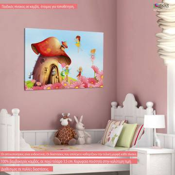 Kids canvas print House with fairies