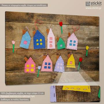 Πίνακας σε καμβά Little houses