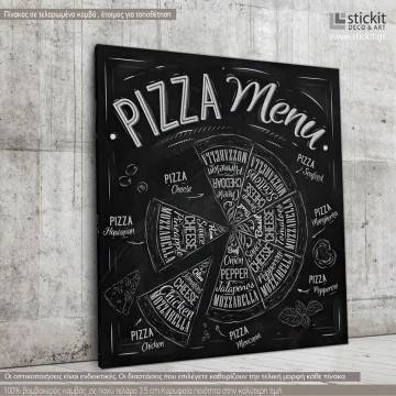 Canvas print Pizza menu
