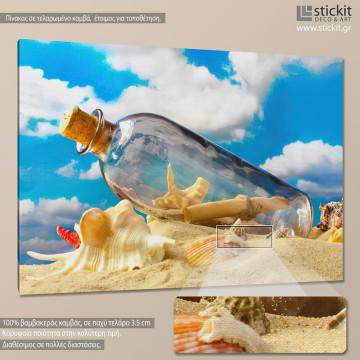 Canvas print Message in a bottle
