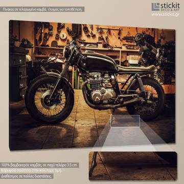 Πίνακας σε καμβά Μοτοσυκλέτα Vintage motorcycle Καμβάς τελαρωμένος Όψη 1 2
