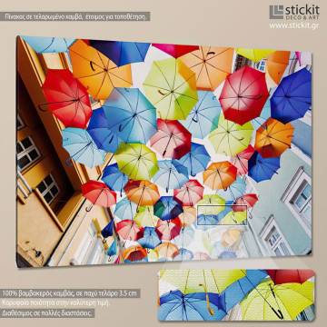 Πίνακας σε καμβά Ομπρέλες, Colored umbrellas