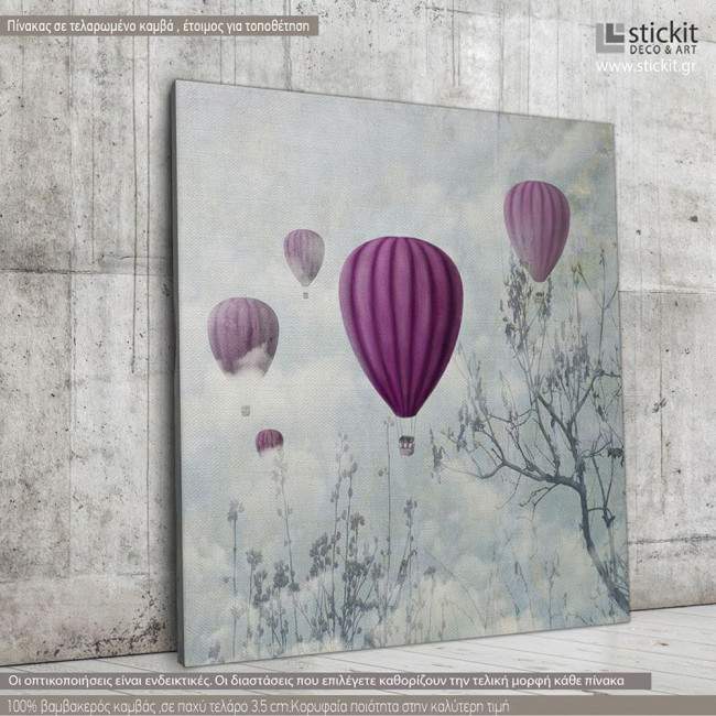 Canvas print Balloons in the clouds