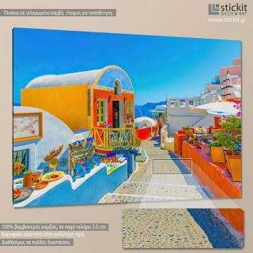 Πίνακας σε καμβά Colorful street in Oia