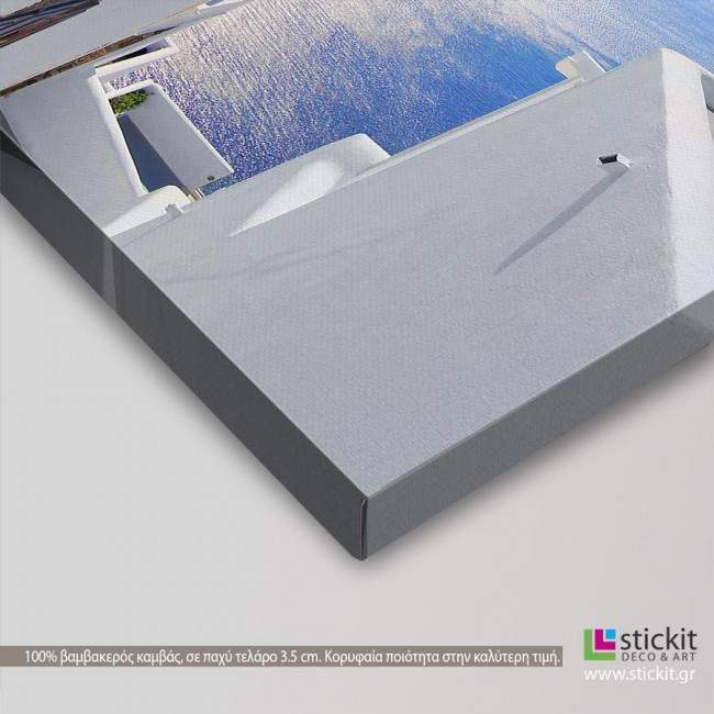 Canvas print View out to sea - Santorini, Oia, side