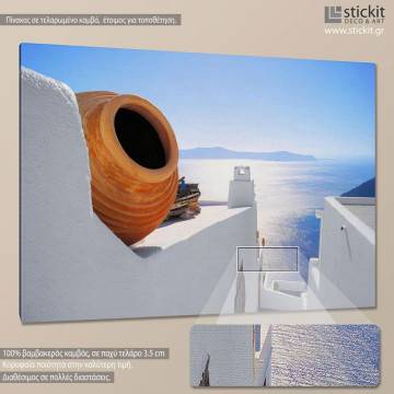Πίνακας σε καμβά View out to sea - Santorini, Oia