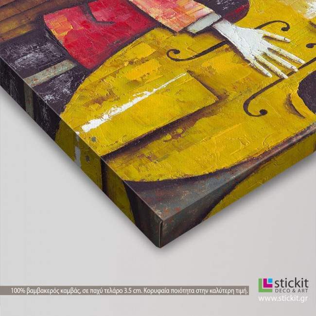 Canvas print Classic Jazz player, side