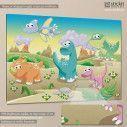 Kids canvas print Cute dinosaurs