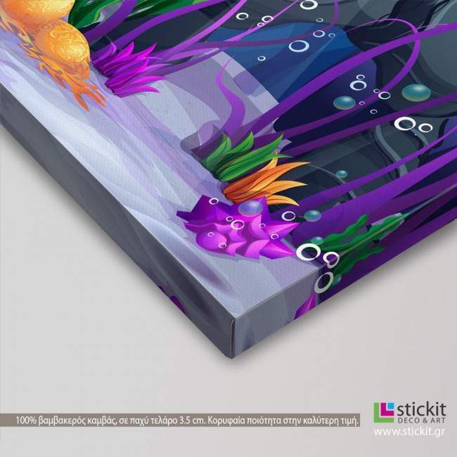 Kids canvas print Mermaid in the sea