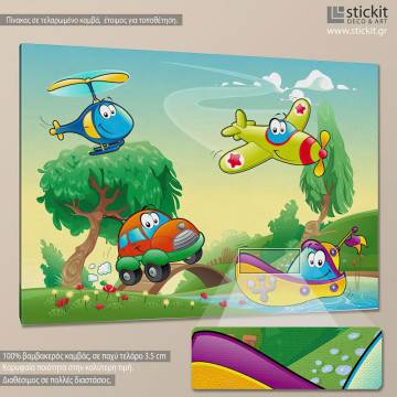 Kids canvas print Crazy machines 2