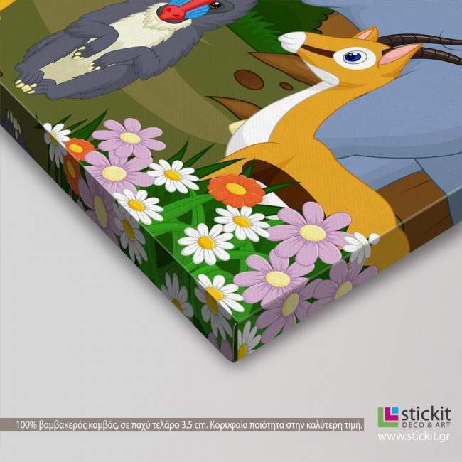 Kids canvas print Happy jungle animals