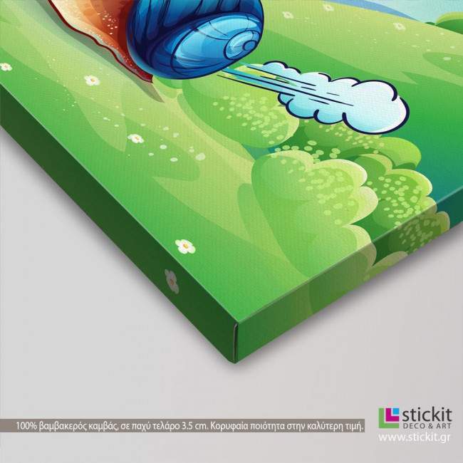 Kids canvas print Running snail