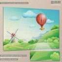 Πίνακας παιδικός σε καμβά Air balloon at countryside