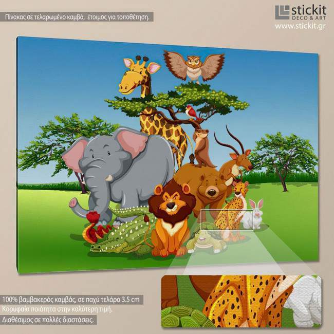 Kids canvas print Jungle friends