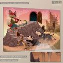 Πίνακας παιδικός σε καμβά Ζωάκια του δάσους, μαγικός αυλός
