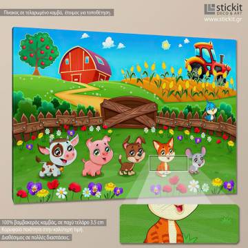 Kids canvas print Cute farm animals 2