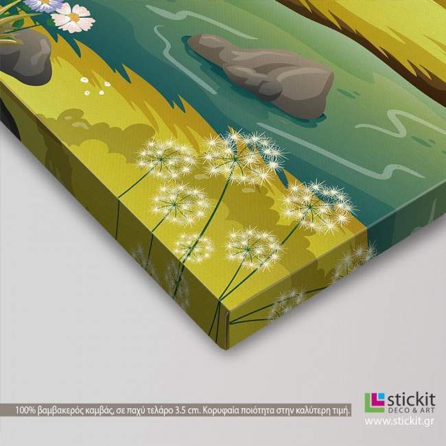 Little fisherman, παιδικός - βρεφικός πίνακας σε καμβά, λεπτομέρεια