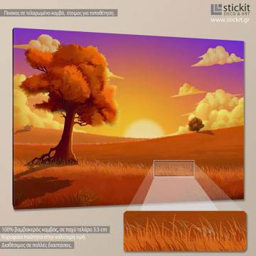 Kids canvas print Orange sunset 2