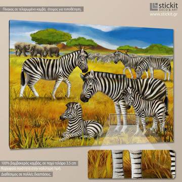 Kids canvas print Zebra scene 2