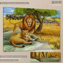 Kids canvas print Lion couple