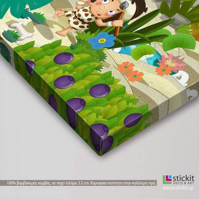 Kids canvas print Stoneage scene II