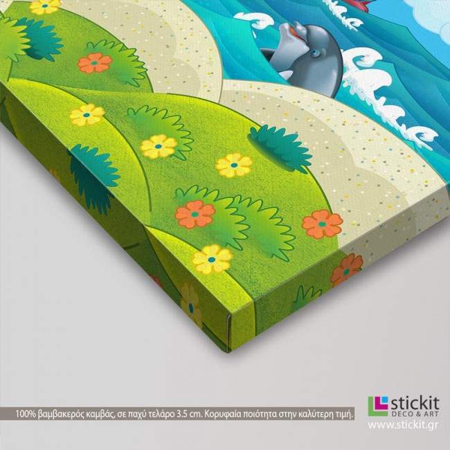 Kids canvas print Little boat explorer