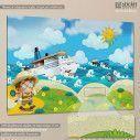 Kids canvas print Little boat explorer