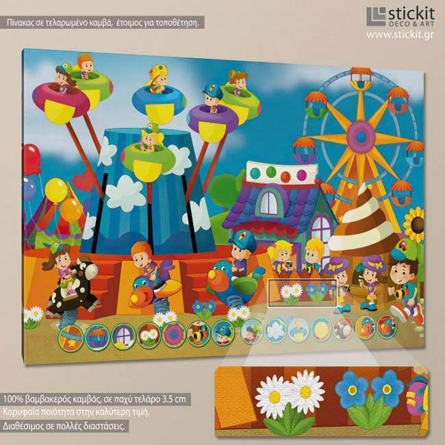 Kids canvas print At the fun park
