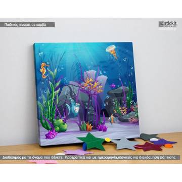 Kids canvas print Sea floor life