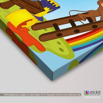 Kids canvas print Painting the rainbow 2