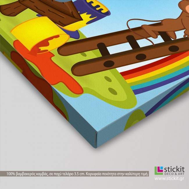 Kids canvas print Painting the rainbow