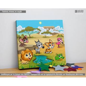 Kids canvas print Cute jungle animals