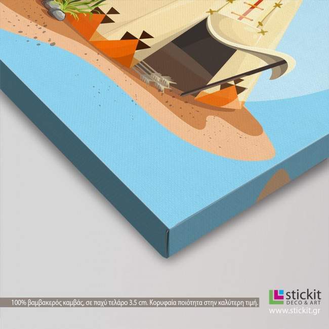 Kids canvas print Indian tent and totem