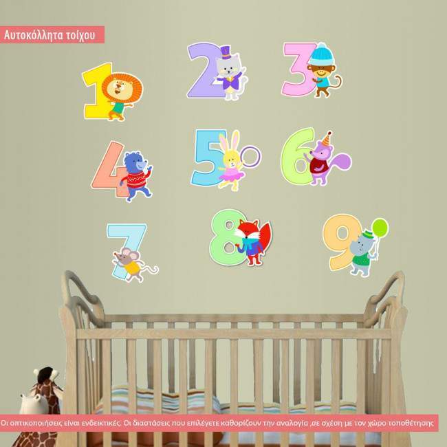Wall stickers Numbers with animals