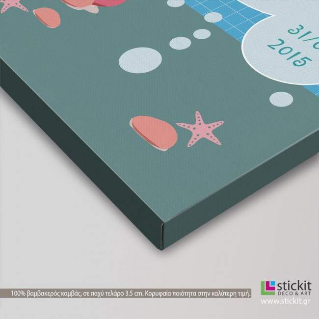 Kids canvas print Cute mermaid