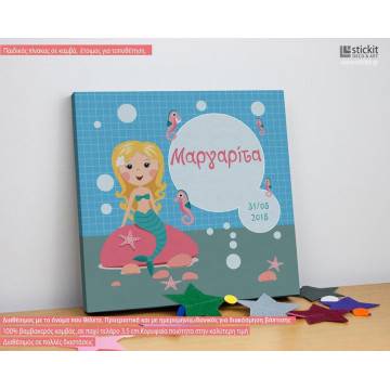 Kids canvas print Cute mermaid