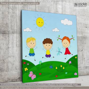 Kids canvas print Playing in the meadow