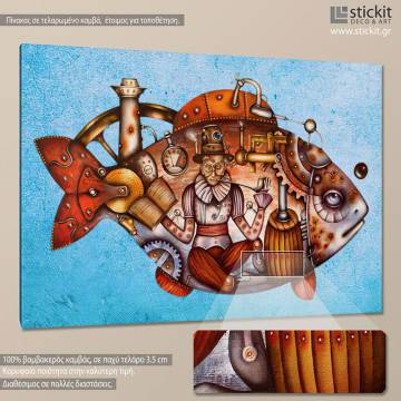 Canvas print Travel into the big fish
