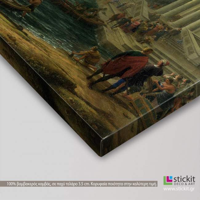 The embarkation of the queen of Sheba by Claude Lorrain, αντίγραφο - αναπαραγωγή πίνακα σε καμβά, λεπτομέρεια